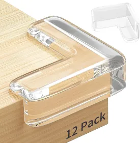 12 Pack Table Protectors, Corner Protector for Baby, Clear Furniture Corner Guards & Edge Safety Bumpers Cushion to Cover Sharp Furniture & Table Edges (12 Count (Pack of 1))