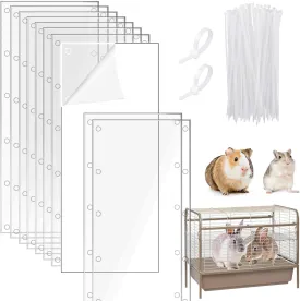 14"6" Pet Cage Liner, 10Pcs Pet Cage Guard Liners Clear, Scatter Guard for Cage, Rabbit Urine Guard Flexible Clear Sheet,Guinea Pig Cage Urine Guard Side Lining (10pcs 14" 6")