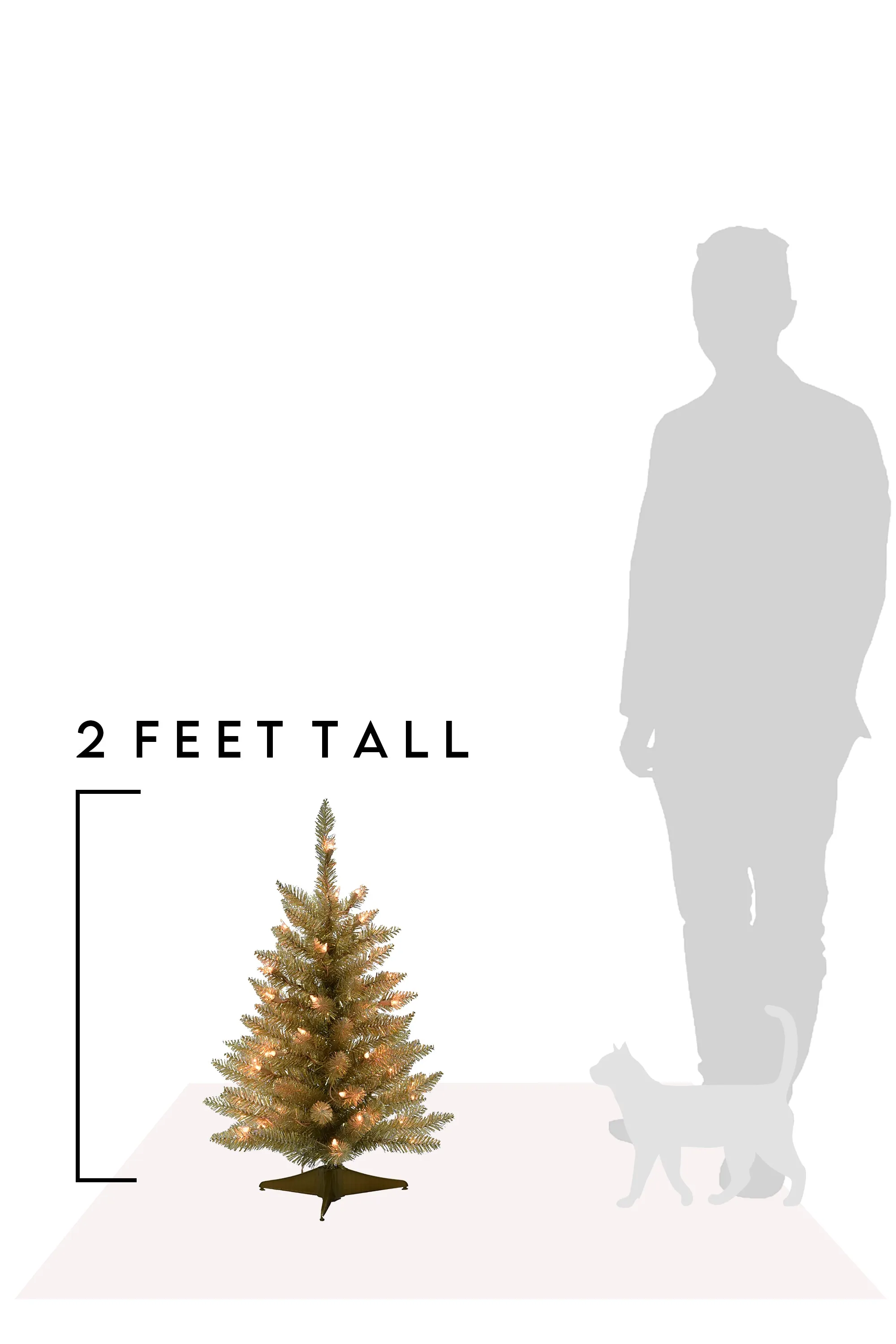 2' Prelit Tabletop Christmas Tree - Champagne