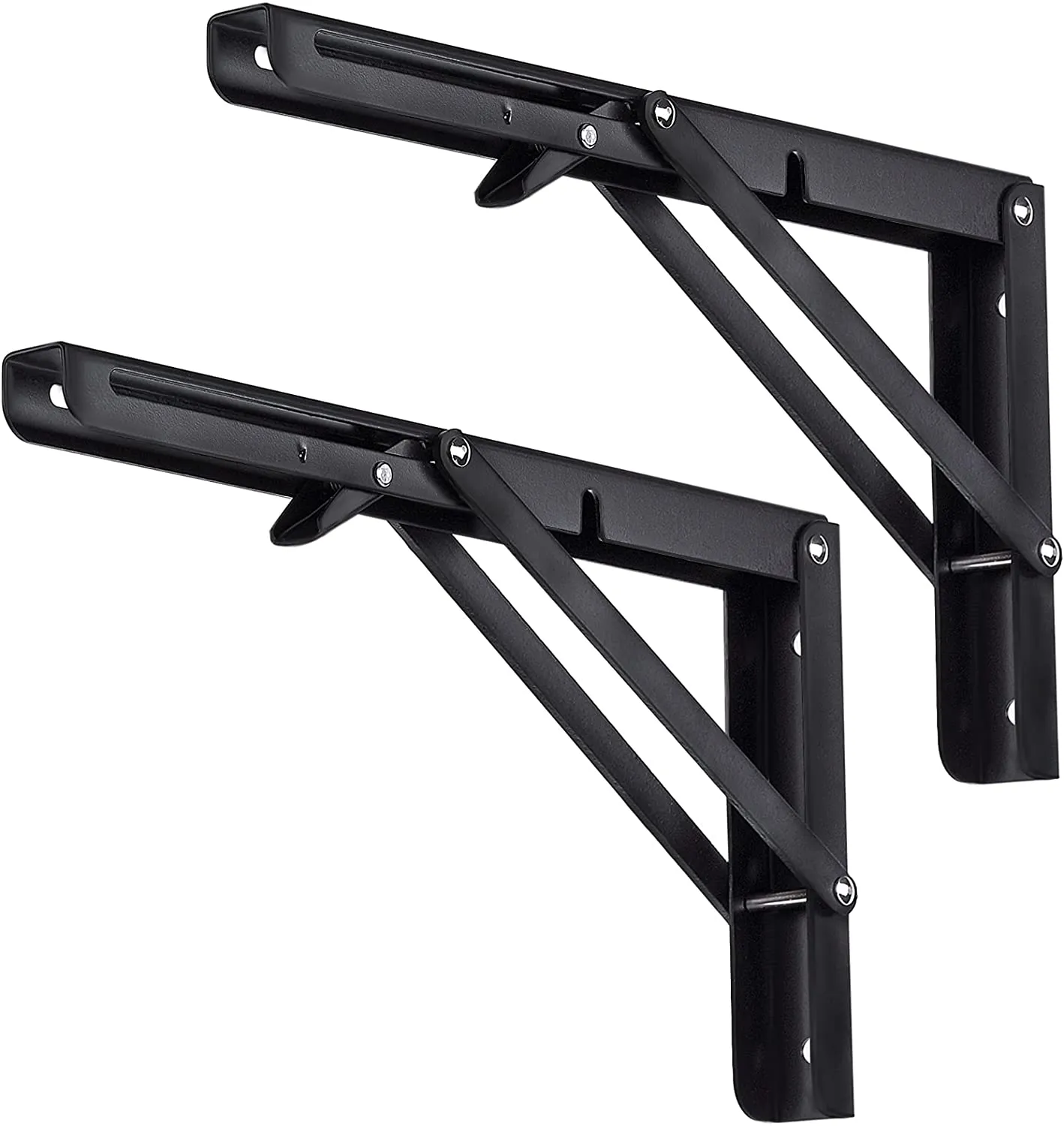2pcs Space Saving Wall Mounted DIY Folding Shelf Brackets-20x10.5cm