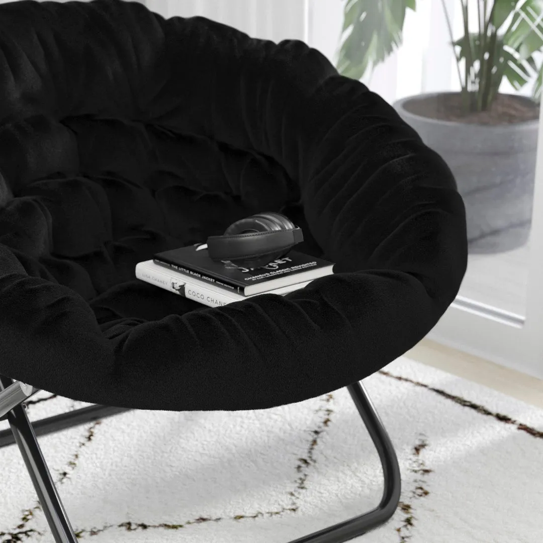 38" Oversized Faux Fur Moon Chair for Dorm & Bedroom - Portable & Comfortable