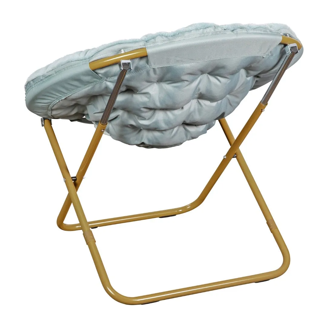 38" Oversized Faux Fur Moon Chair for Dorm & Bedroom - Portable & Comfortable