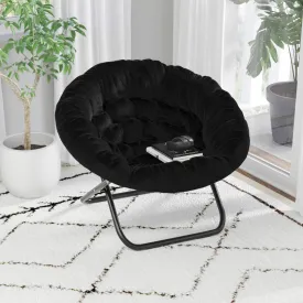 38" Oversized Faux Fur Moon Chair for Dorm & Bedroom - Portable & Comfortable