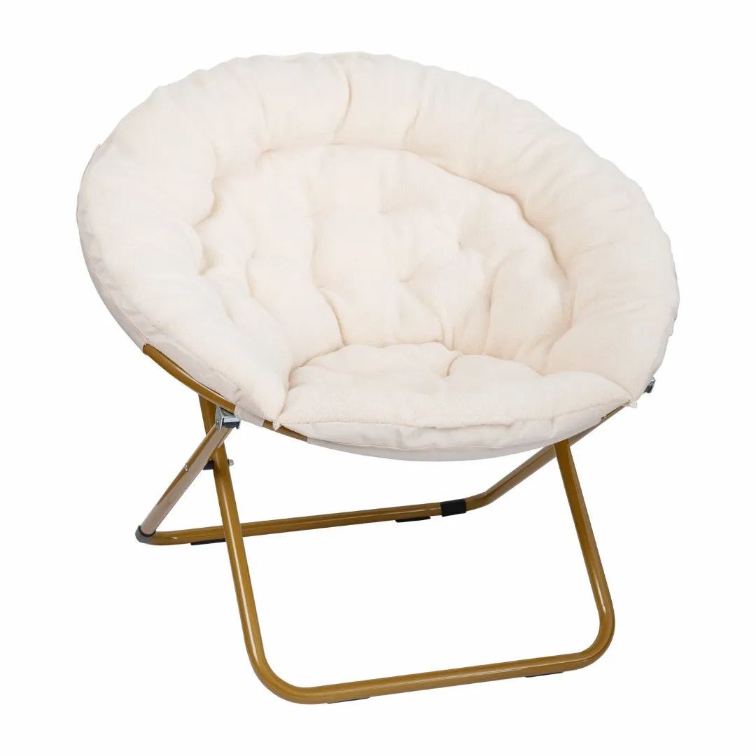 38" Oversized Faux Fur Moon Chair for Dorm & Bedroom - Portable & Comfortable