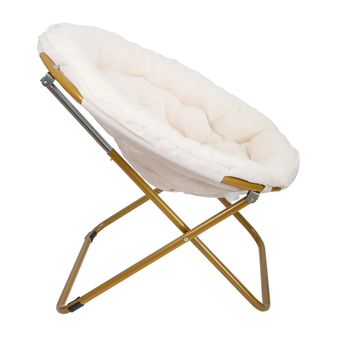 38" Oversized Faux Fur Moon Chair for Dorm & Bedroom - Portable & Comfortable
