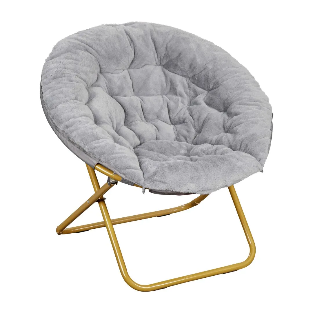 38" Oversized Faux Fur Moon Chair for Dorm & Bedroom - Portable & Comfortable