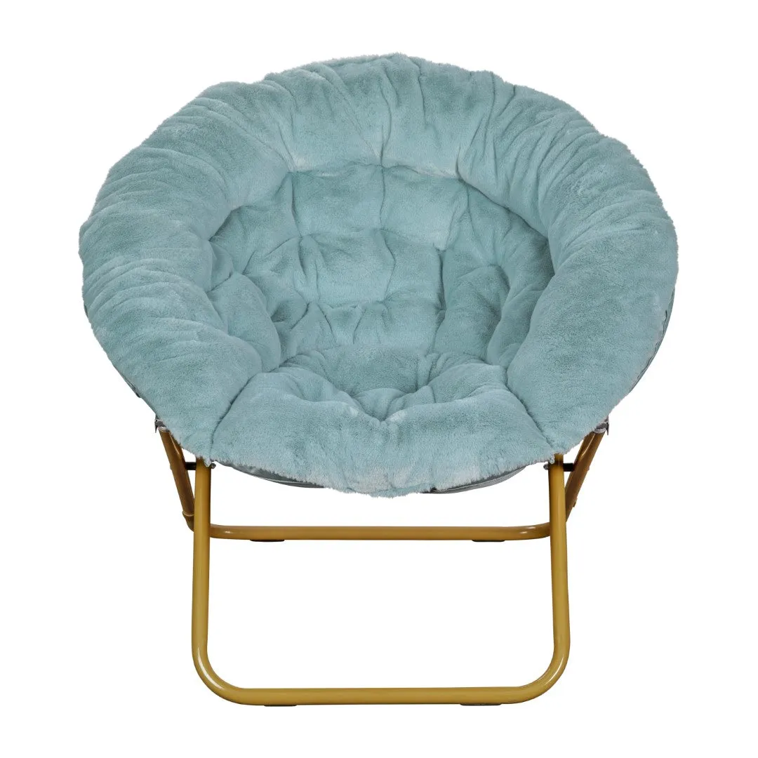 38" Oversized Faux Fur Moon Chair for Dorm & Bedroom - Portable & Comfortable