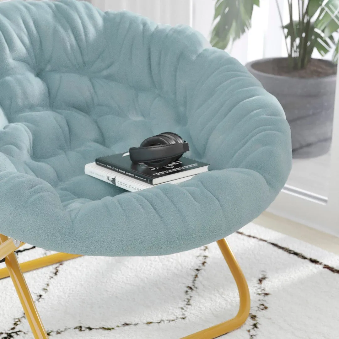 38" Oversized Faux Fur Moon Chair for Dorm & Bedroom - Portable & Comfortable