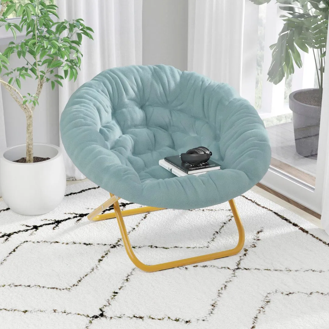 38" Oversized Faux Fur Moon Chair for Dorm & Bedroom - Portable & Comfortable