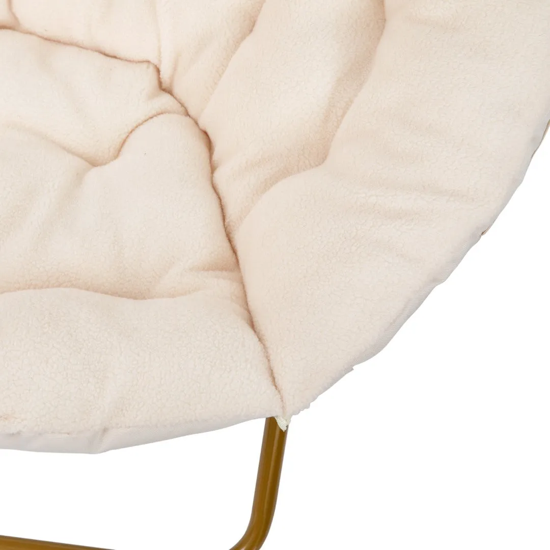 38" Oversized Faux Fur Moon Chair for Dorm & Bedroom - Portable & Comfortable