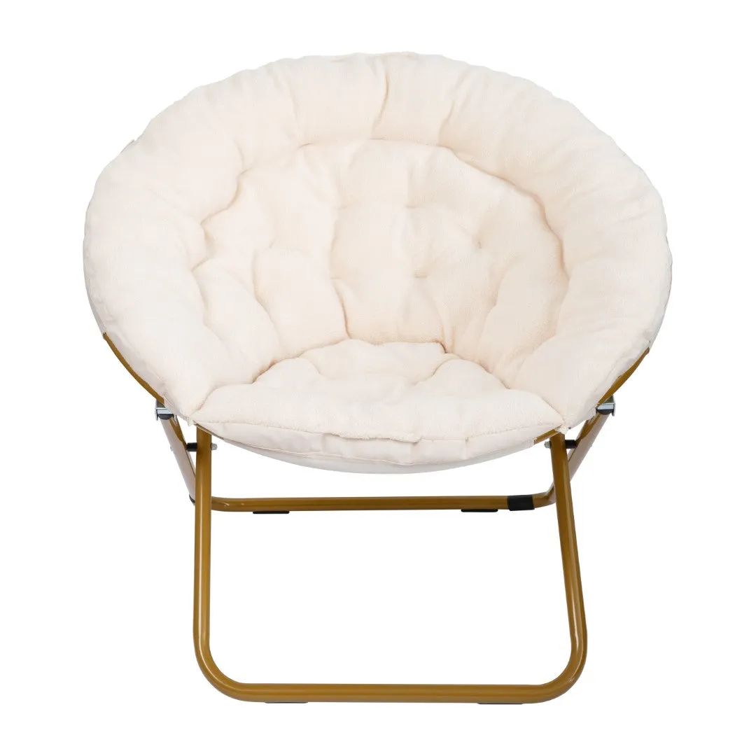 38" Oversized Faux Fur Moon Chair for Dorm & Bedroom - Portable & Comfortable