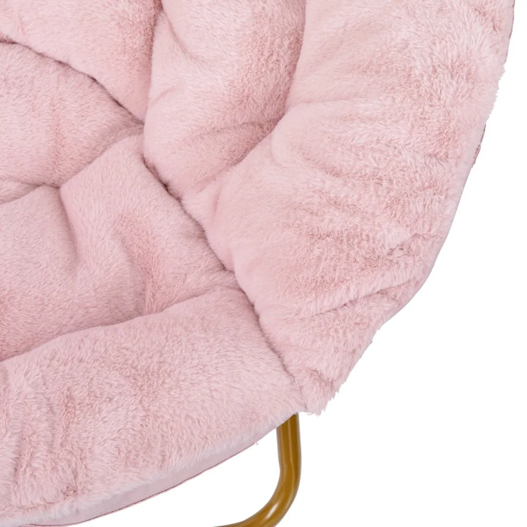 38" Oversized Faux Fur Moon Chair for Dorm & Bedroom - Portable & Comfortable