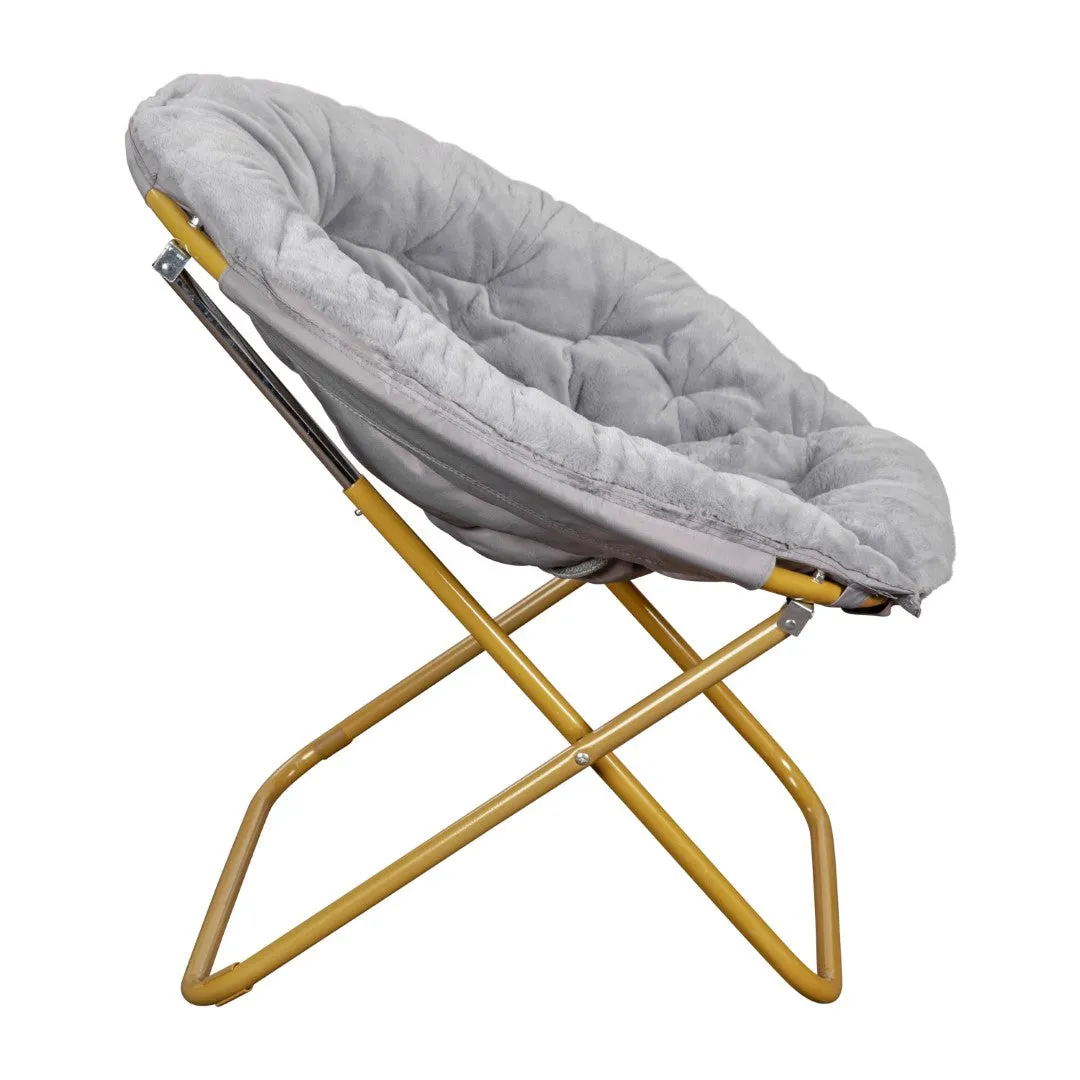 38" Oversized Faux Fur Moon Chair for Dorm & Bedroom - Portable & Comfortable