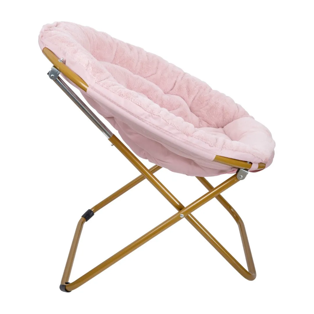 38" Oversized Faux Fur Moon Chair for Dorm & Bedroom - Portable & Comfortable