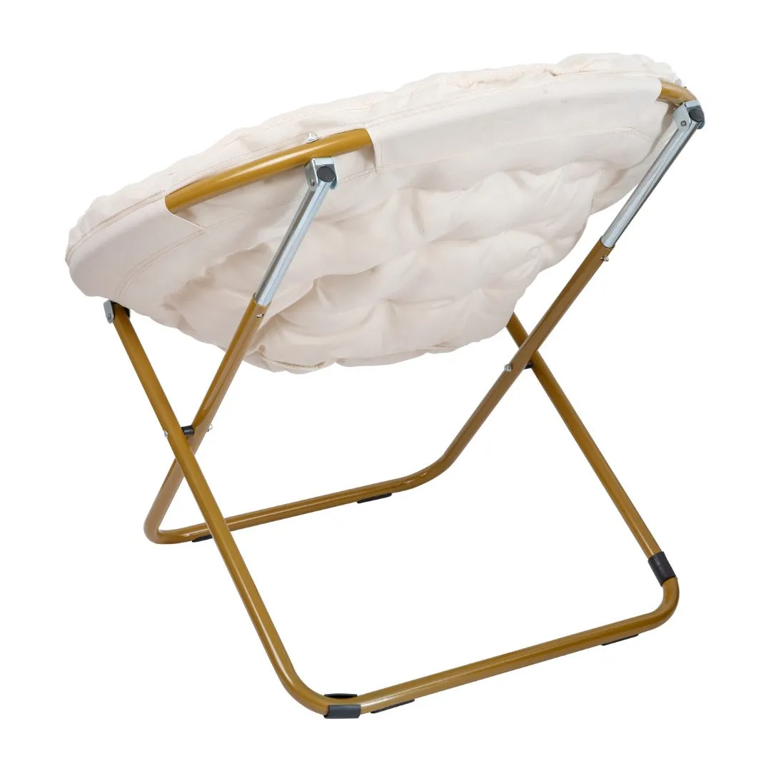 38" Oversized Faux Fur Moon Chair for Dorm & Bedroom - Portable & Comfortable
