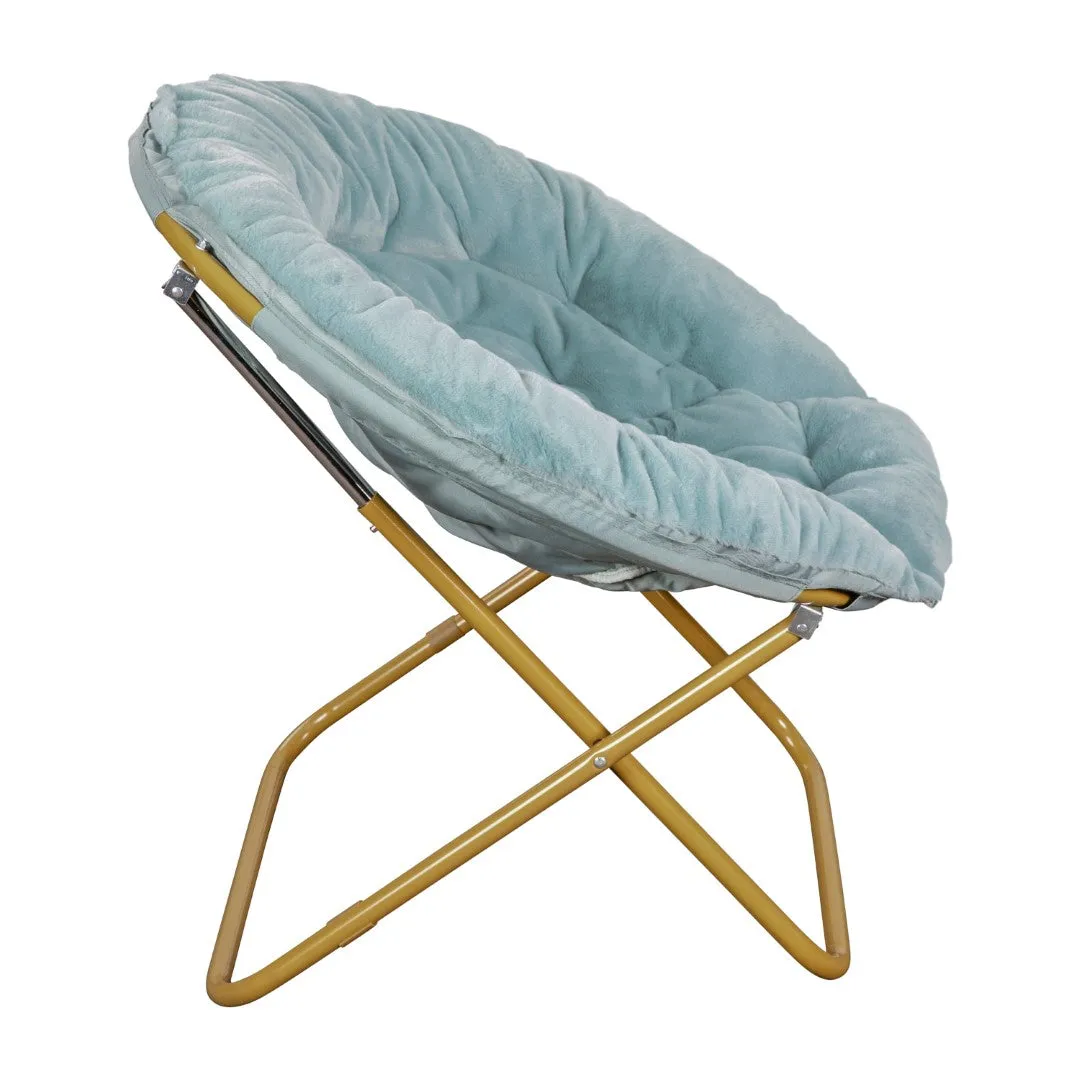 38" Oversized Faux Fur Moon Chair for Dorm & Bedroom - Portable & Comfortable