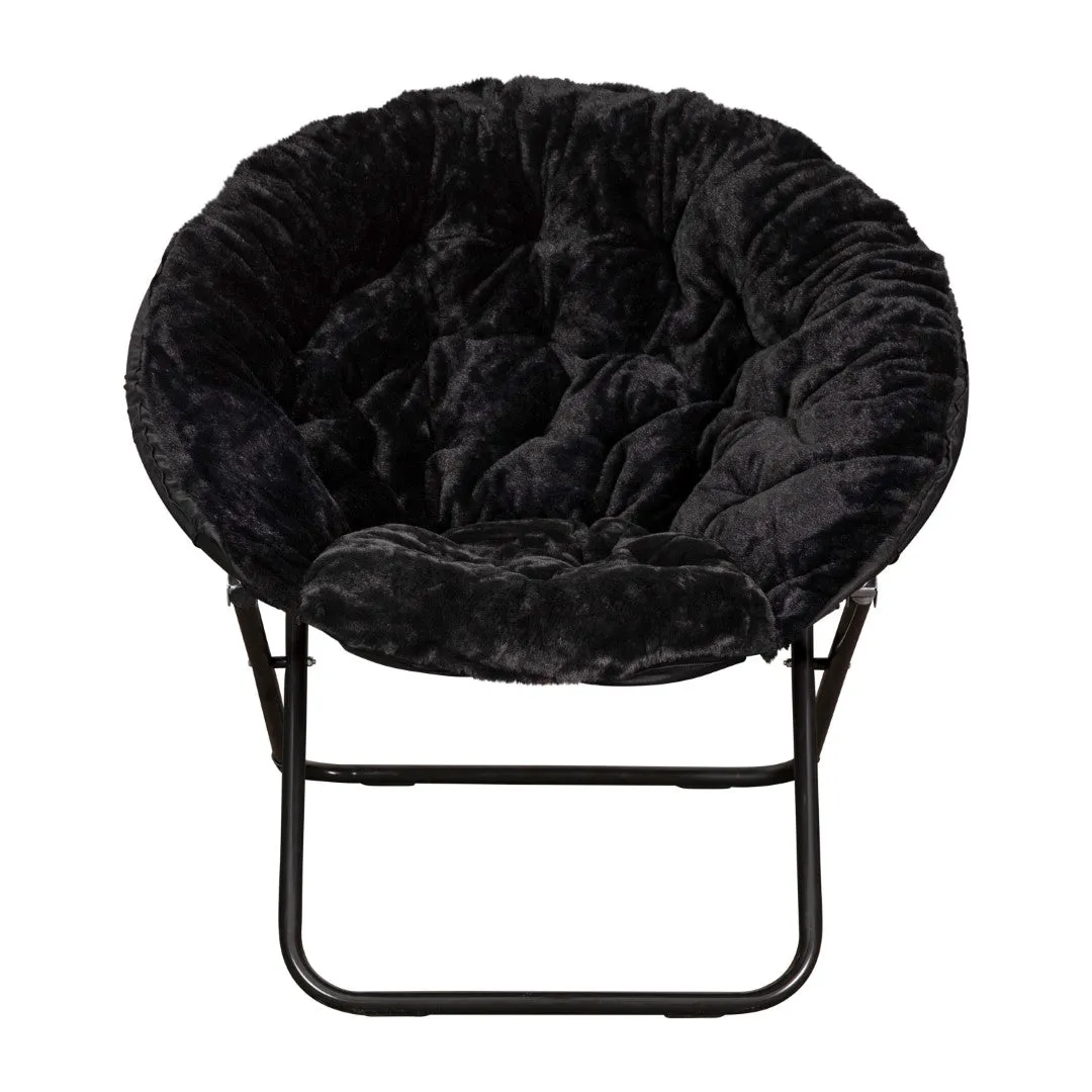 38" Oversized Faux Fur Moon Chair for Dorm & Bedroom - Portable & Comfortable