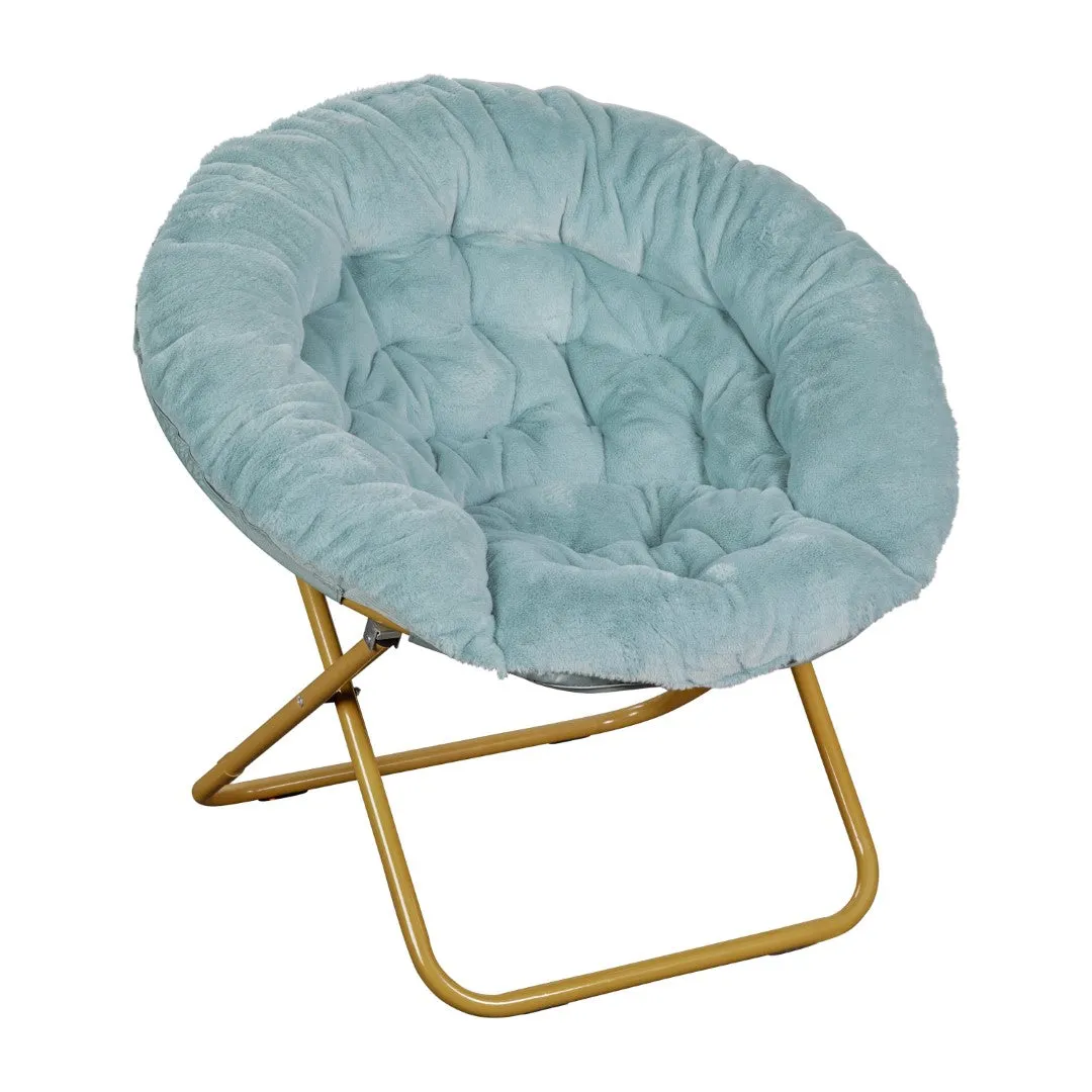 38" Oversized Faux Fur Moon Chair for Dorm & Bedroom - Portable & Comfortable