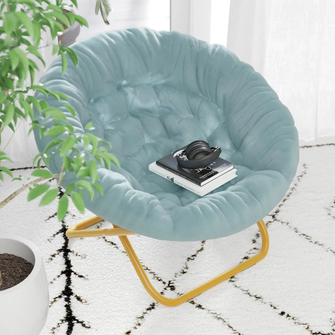 38" Oversized Faux Fur Moon Chair for Dorm & Bedroom - Portable & Comfortable