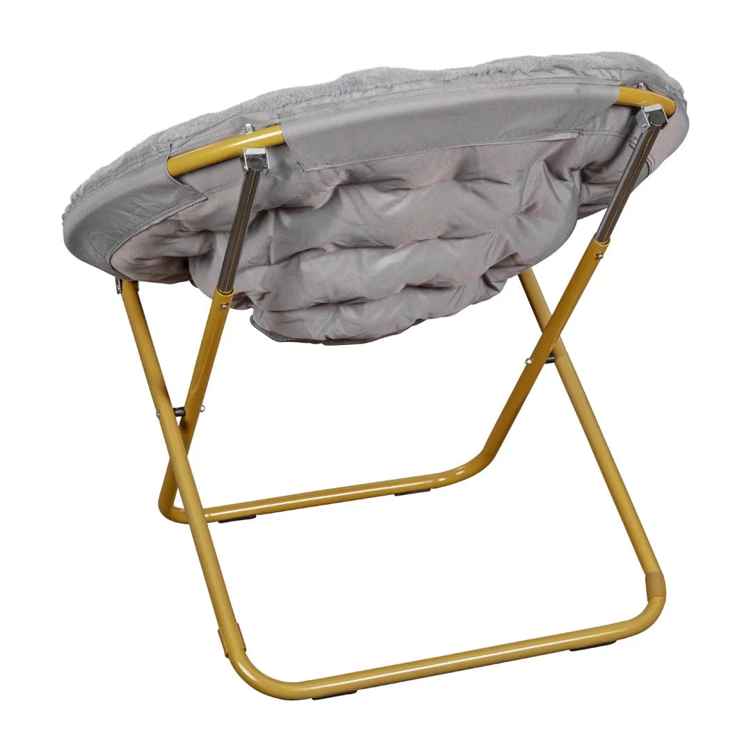 38" Oversized Faux Fur Moon Chair for Dorm & Bedroom - Portable & Comfortable
