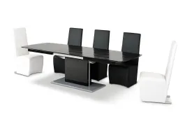 A&X Centro Modern Black Crocodile Dining Table
