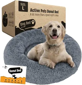 Active Pets Large Dog Bed, Calming Orthopedic Pet Bedding for Anxiety Relief, Joint Support & Comfort, Washable Dog Furniture, XL 100lbs, Dark Grey