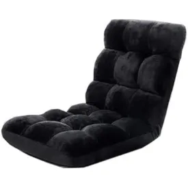 Adjustable Floor Chair Lounge Sofa Bed Recliner (Black) EK-FLSR-101-LZQ