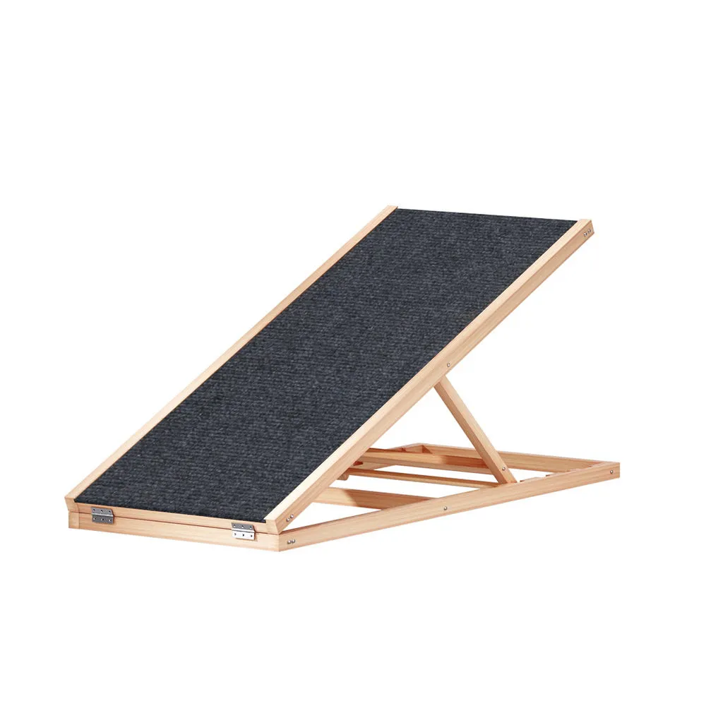 Adjustable Height Dog Ramp with Steps and Non-Slip Mat i.Pet