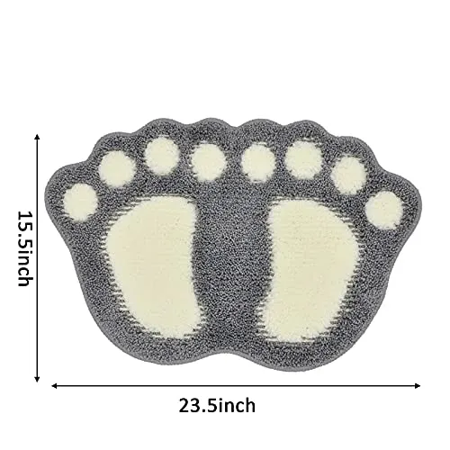 Aiegoor Bathroom Rugs Mats Water Absorbent Non-Slip Mat Used in Bathroom, Shower, Room, Etc.Soft Microfiber Bath Mat Machine Washable Bath Mat Big Feet Bathroom Mat (Gray 16x24'')