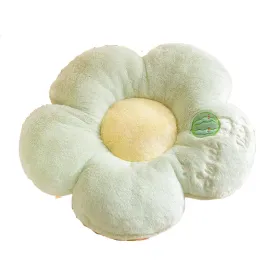 Anyhouz Plush Pillow Green Five Petal Flower Shape Stuffed Soft Pillow Seat Cushion Room Decor 50cm