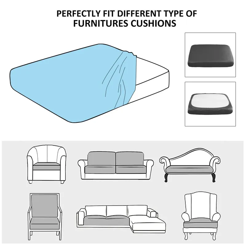 Anyhouz Sofa Cover Mint Green L-Shape Polyester Chenille Thick Stretchable Cushion For Living Room Back Cushion