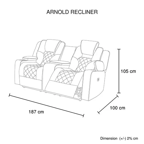 Arnold Recliner Rinho Leather 2R Black