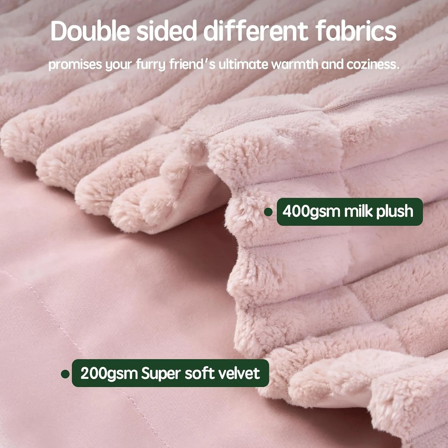 BALANCE Waterproof Dog Blanket - Acorn Pink for Small Dogs, Washable Double Sided With Milk Plush and Super Soft Velvet, Pee Proof Calming Pet Blanket for Couch Protection