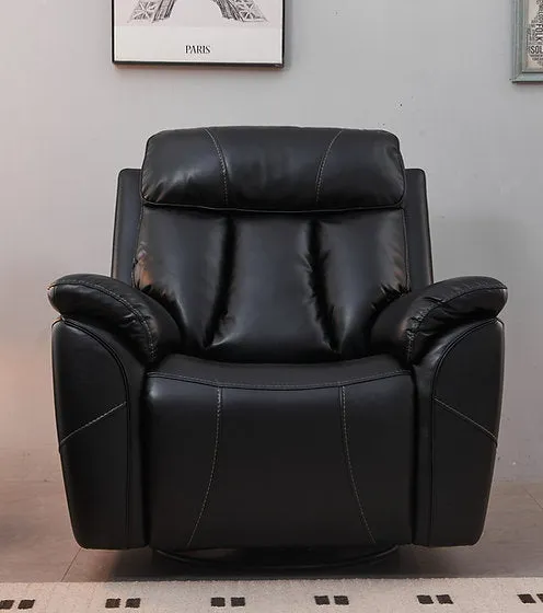 Black 3 PC Air Leather Power Recliner Sofa Set- Includes USB, Storage & Cup Holders- Model #8015