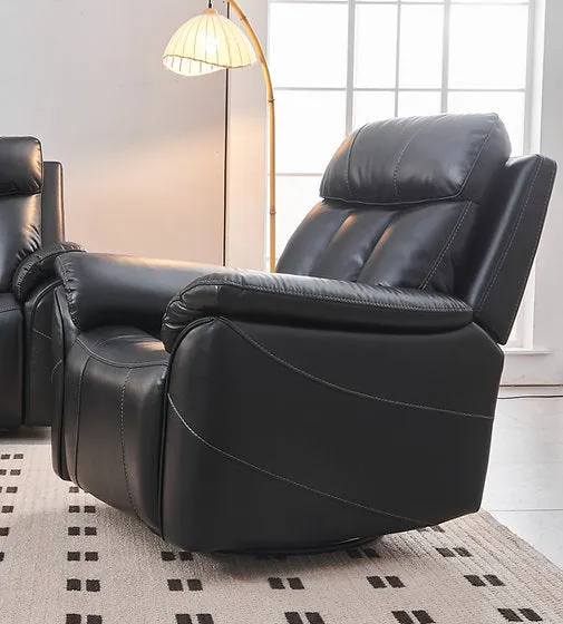Black 3 PC Air Leather Power Recliner Sofa Set- Includes USB, Storage & Cup Holders- Model #8015