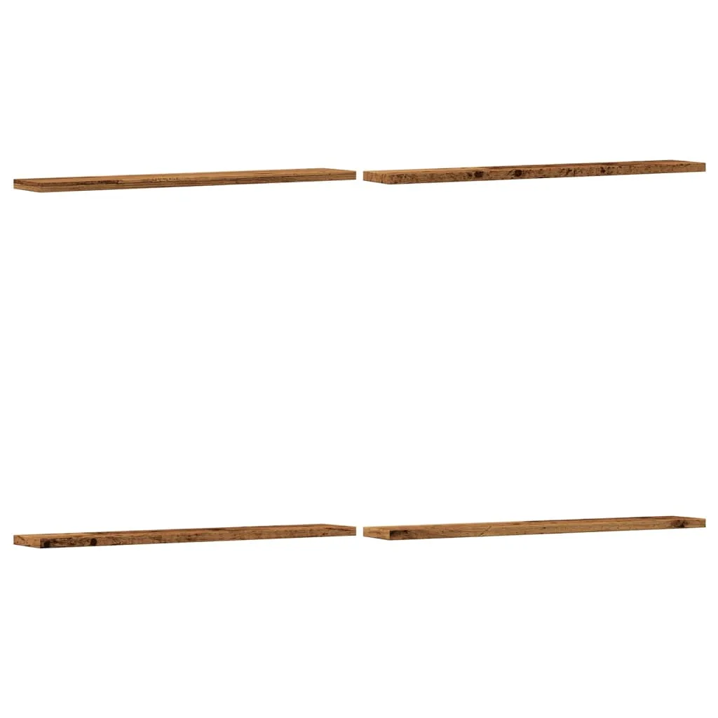 Bookshelf Boards 4 pcs Old Wood 60x10x1.5 cm Engineered Wood