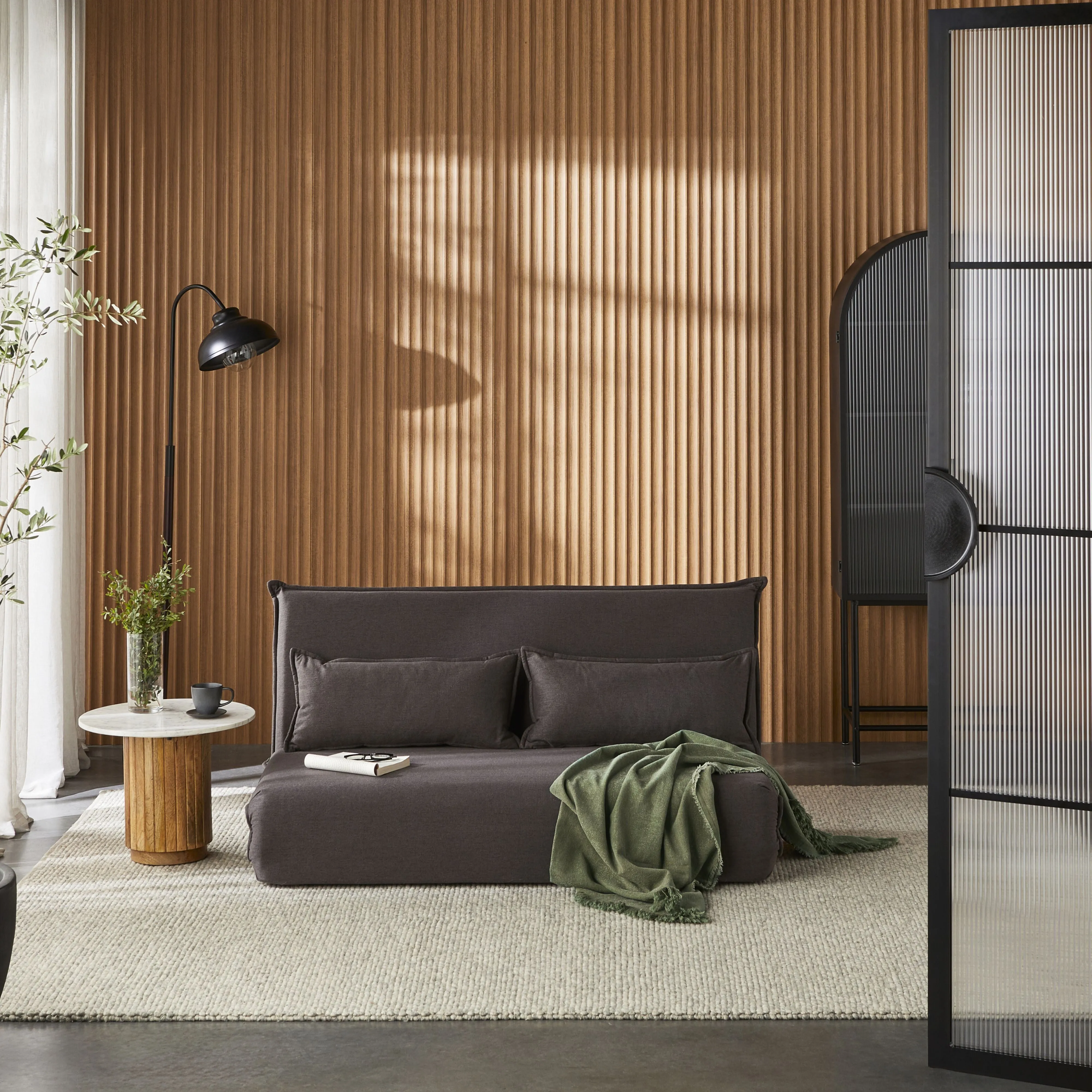 Bribie Double Sofa Bed Charcoal Grey