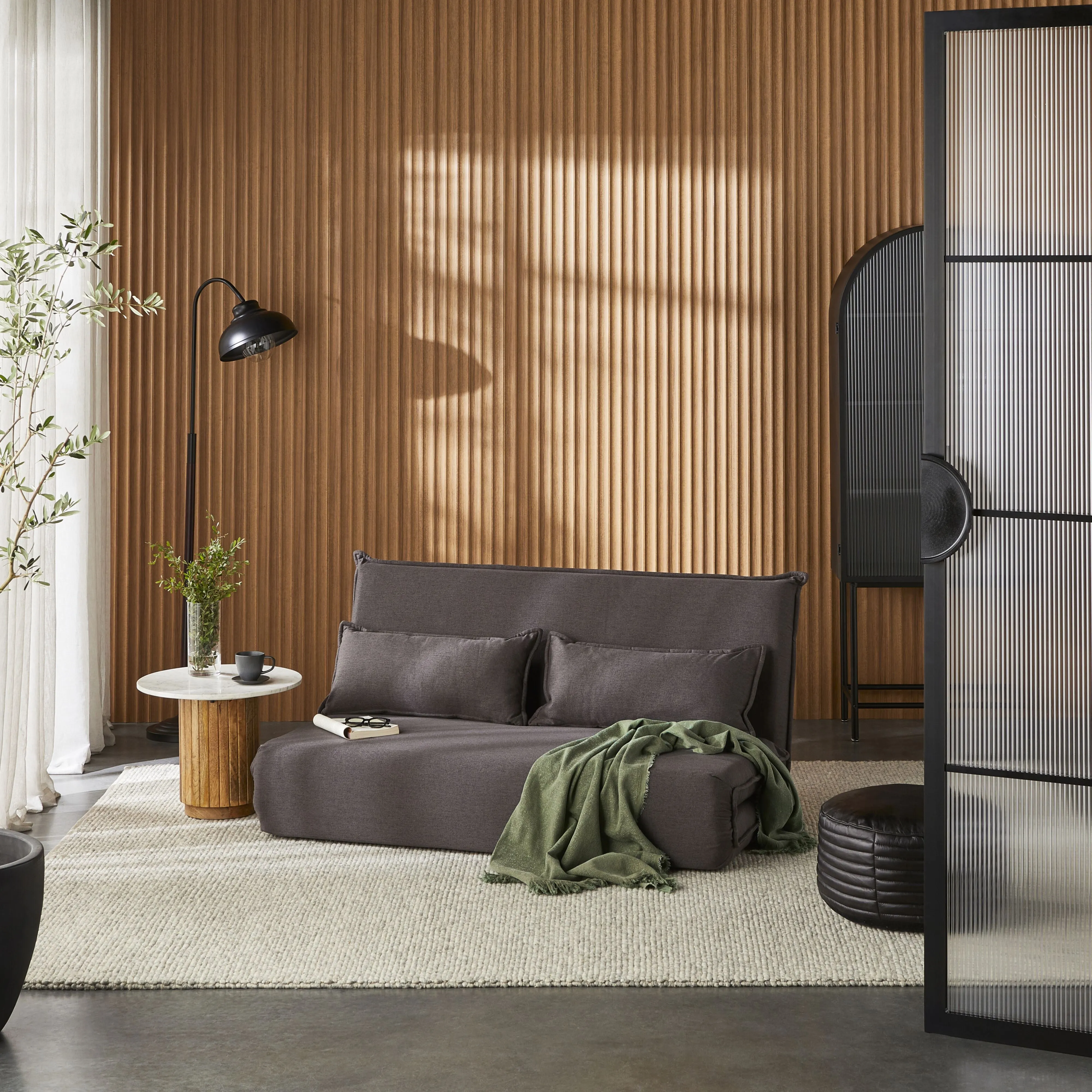 Bribie Double Sofa Bed Charcoal Grey