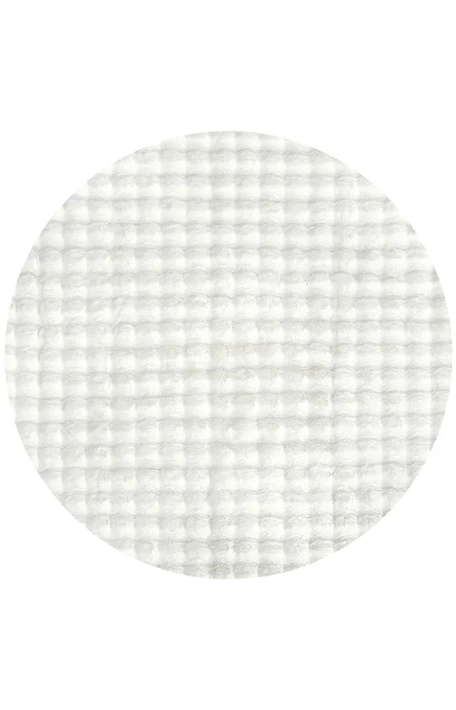 Bubble White Machine Washable Rug