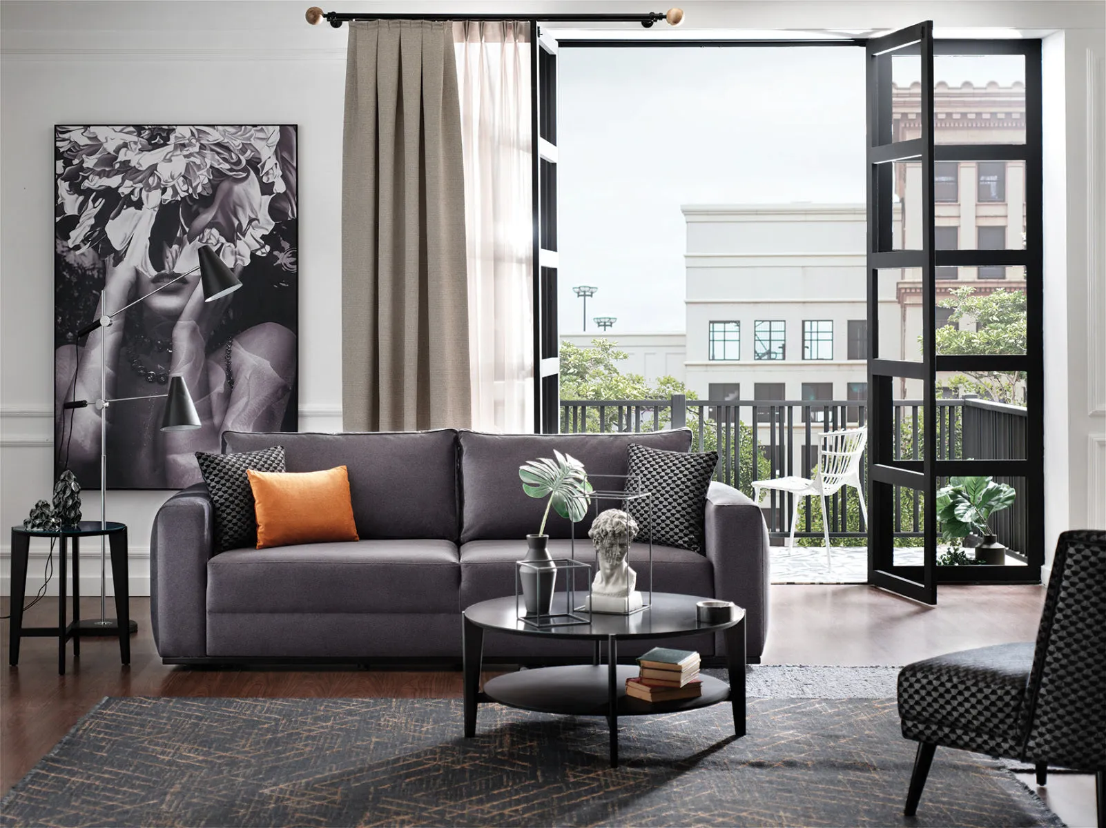 Carino Gray Flannel Queen Sleeper Sofa Sets