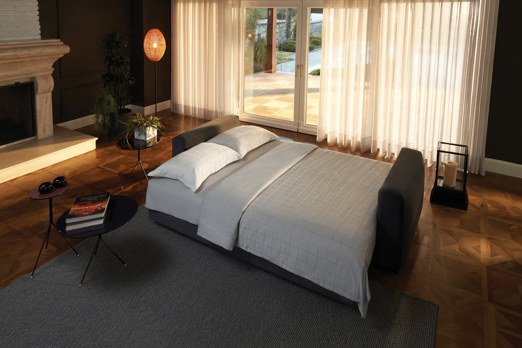 Carino Gray Flannel Queen Sleeper Sofa Sets