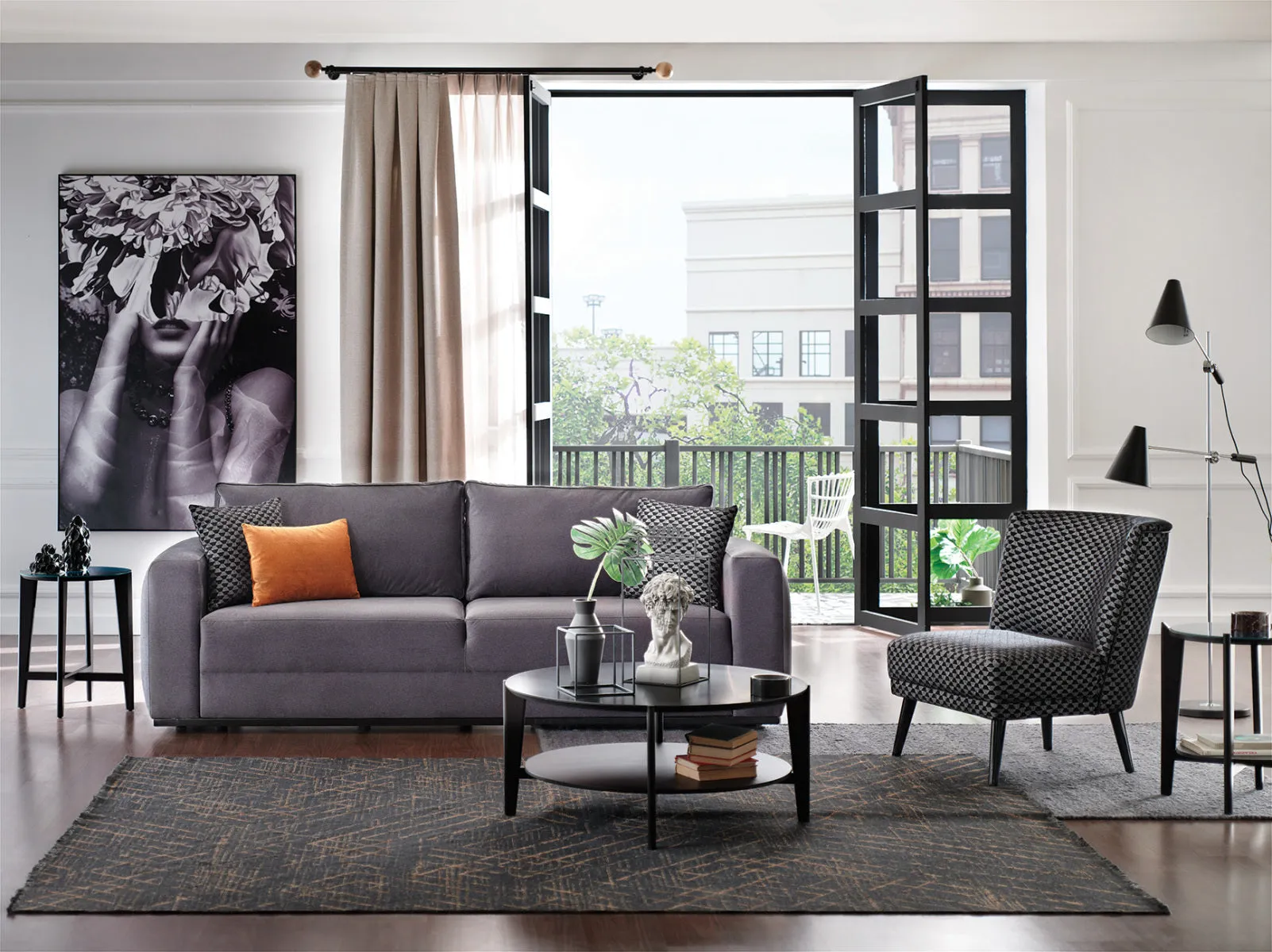 Carino Gray Flannel Queen Sleeper Sofa Sets