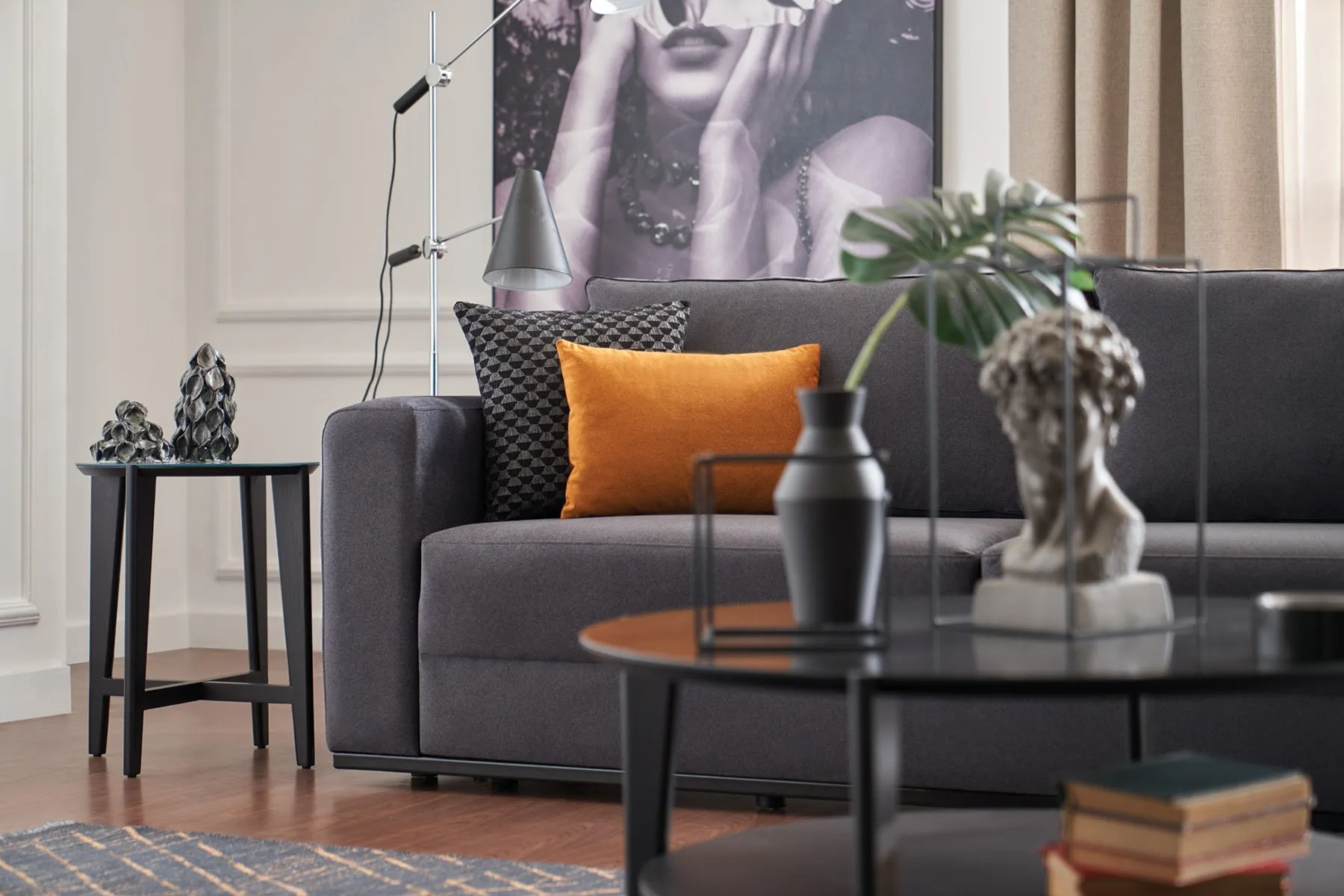 Carino Gray Flannel Queen Sleeper Sofa Sets