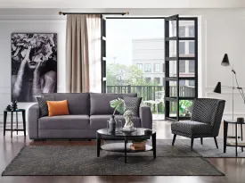 Carino Gray Flannel Queen Sleeper Sofa Sets