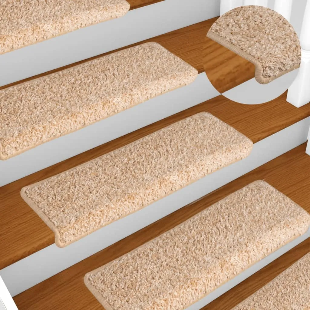 Carpet Stair Treads 15 pcs 65x21x4 cm Gold