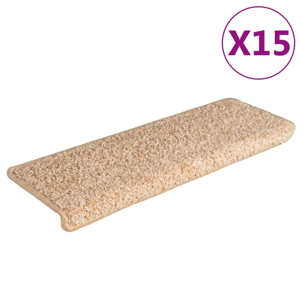 Carpet Stair Treads 15 pcs 65x21x4 cm Gold