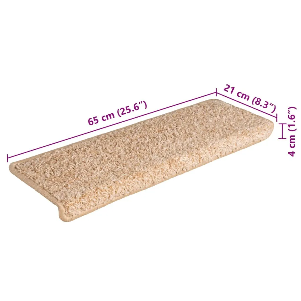 Carpet Stair Treads 15 pcs 65x21x4 cm Gold
