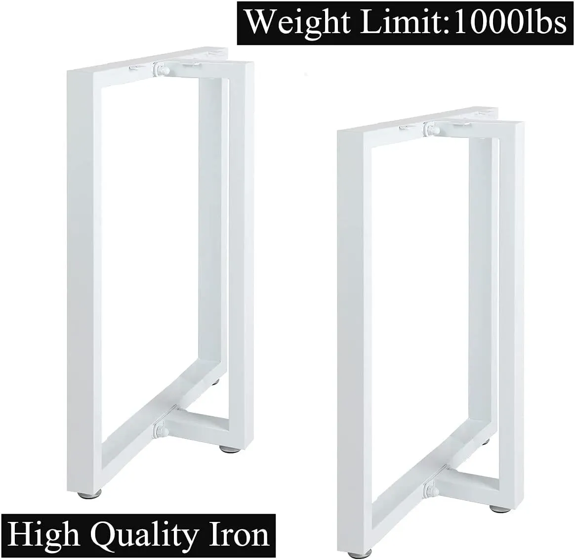 CARTVILLA Metal Table Legs 28”Height 17.7”Wide Heavy Duty Desk Legs DIY Furniture Legs for Dining Table,Coffee Table,Office Desk White (T-Shape) (only Legs)