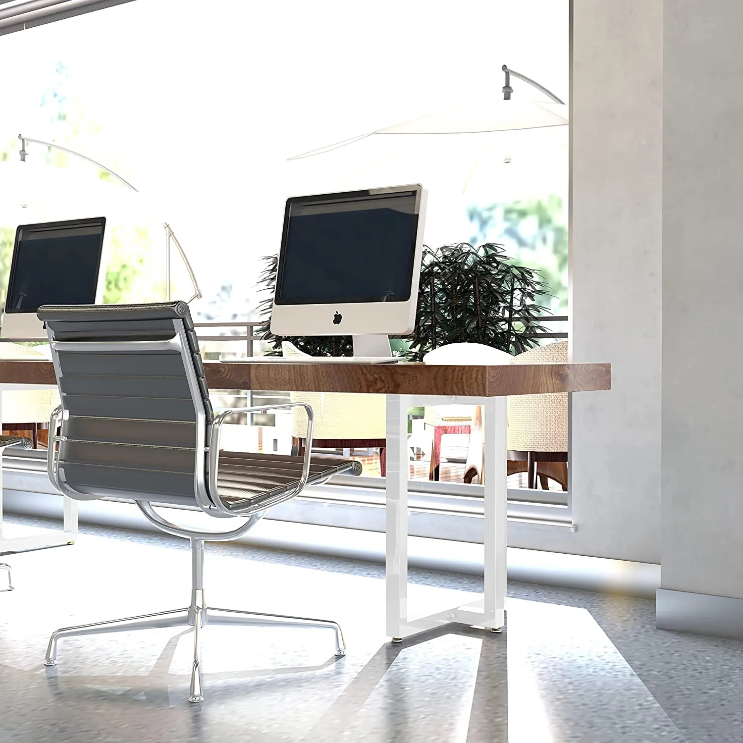 CARTVILLA Metal Table Legs 28”Height 17.7”Wide Heavy Duty Desk Legs DIY Furniture Legs for Dining Table,Coffee Table,Office Desk White (T-Shape) (only Legs)