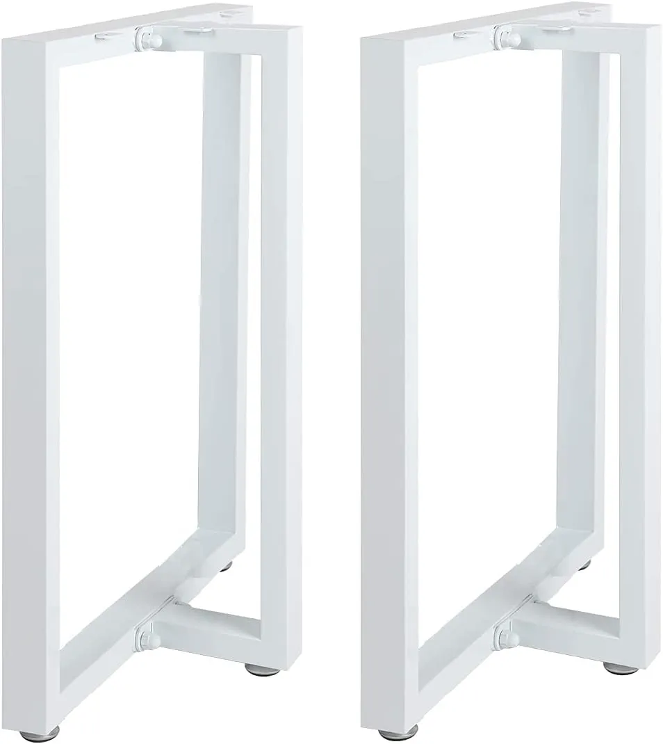 CARTVILLA Metal Table Legs 28”Height 17.7”Wide Heavy Duty Desk Legs DIY Furniture Legs for Dining Table,Coffee Table,Office Desk White (T-Shape) (only Legs)